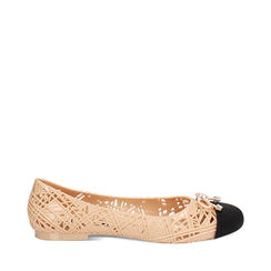 Sandali mare donna beige neri in PVC, Primadonna, 258179001PVBENE036, 001a