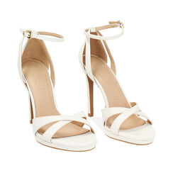 Sandalia con tacón de mujer blanca fashion, Primadonna, 252133436EPBIAN036, 003 preview
