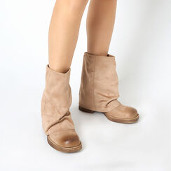 Tronchetto biker da donna taupe, Primadonna, 253039825MFTAUP035, 002a