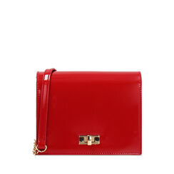 Bolso de mujer bandolera rojo en charol, Primadonna, 255126053VEROSSUNI, 001a