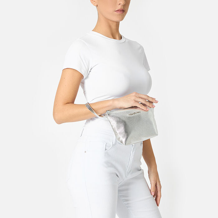 Pochette donna argento in laminato Primadonna Collection