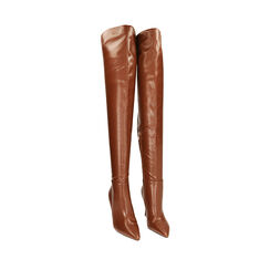 Botas por encima de la rodilla marrones, tacón de 10 cm, Primadonna, 202135908EPMARR035, 002a