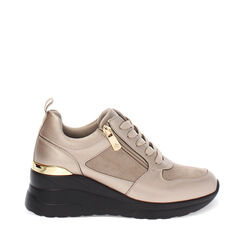 Zapatillas deportivas bronce con tacón de 7 cm, Primadonna, 262850919EPBRON035, 001a