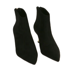 Ankle boots neri in microfibra, tacco 5,5 cm , Primadonna, 204954401MFNERO036, 002a