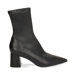 Tronchetto nero elastico, tacco 6 cm, Primadonna, 242121501EPNERO038, 001 preview