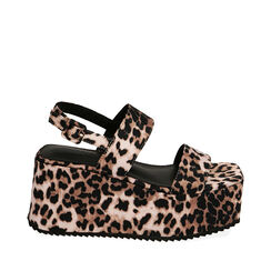Sandali leopard, zeppa 8 cm , 192710802RSLEOP036, 001a