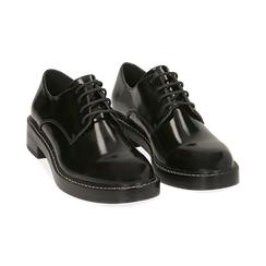 Chaussures à lacets noires abrasives, Soldés, 160685071ABNERO036, 002 preview