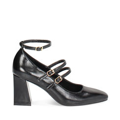 Escarpin noir brillant avec talon de 7,5 cm, Primadonna, 264943706EUNERO035, 001a