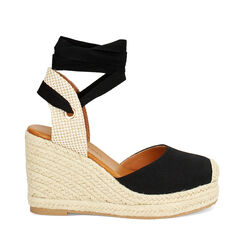 Alpargatas de mujer negras en lona, Primadonna, 254920101CANERO035, 001a
