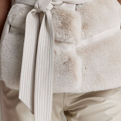 Cappotto smanicato panna cappuccio, Primadonna, 226500221FUPANNL, 006 preview