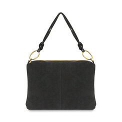 Borsa a spalla nera in camoscio, Primadonna, 260803696CMNEROUNI, 004 preview