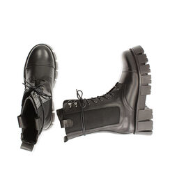 Botas negra de piel, tacón 5 cm, Primadonna, 18L603133PENERO036, 002a