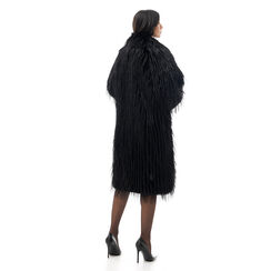 Cappotto in pelo sintetico nero lungo, 24B401202FUNEROUNI, 002a