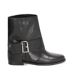 WOMEN SHOES BIKER LEATHER NERO, Primadonna, 23L600101PENERO036, 001a