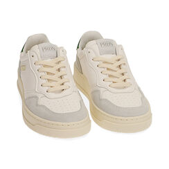Sneakers bianco/verde, suola 4 cm, Primadonna, 20F999215EPBIVE035, 002 preview