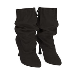 Ankle boots neri in microfibra, 8,5 cm , Special Price, 182180110MFNERO035, 002a