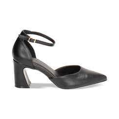 D&eacute;collet&eacute; open shank nere, tacco largo 7 cm, Primadonna, 244909512EPNERO035, 001 preview