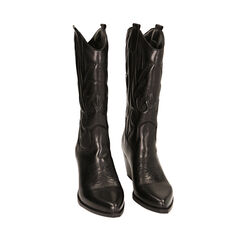 CALZATURA STIVALE TEXANO PELLE NERO, Primadonna, 22B805002PENERO035, 002a