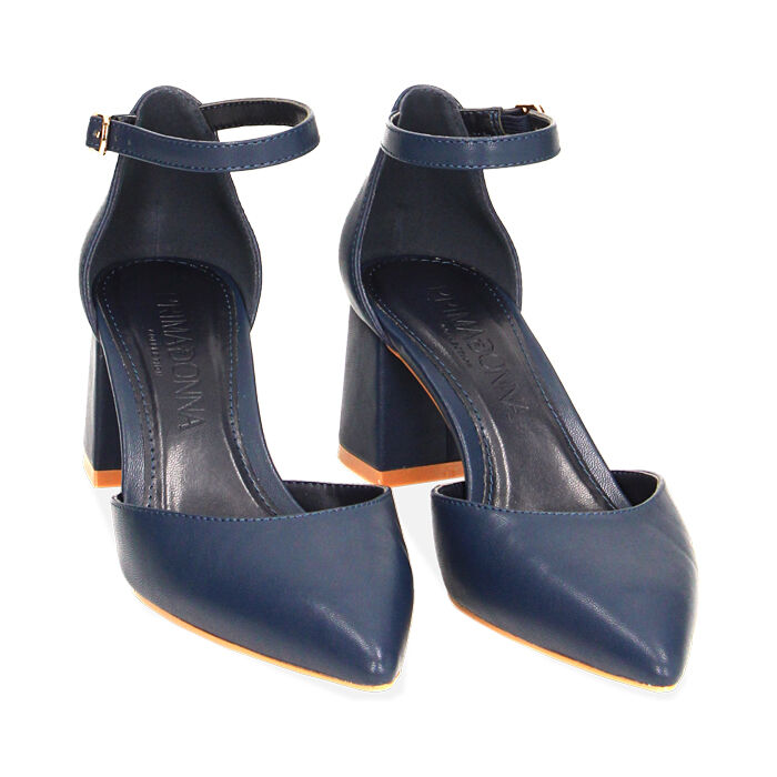 Tacco Zeppa Elegante Cerimonia Blu Elettrico Sandali Blu Eleganti