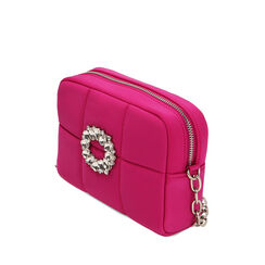 Borsa a tracolla gioiello fucsia in tessuto, Primadonna, 215124664LYFUCSUNI, 002a