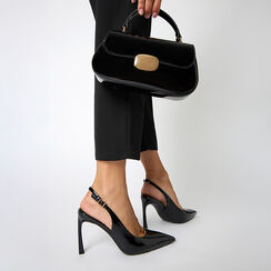 Mini bag nera in vernice con tracolla removibile, Primadonna, 265126560VENEROUNI, 002 preview