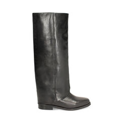 Stivali en piel negra con suela de goma, Primadonna, 26N515049PENERO040, 001a