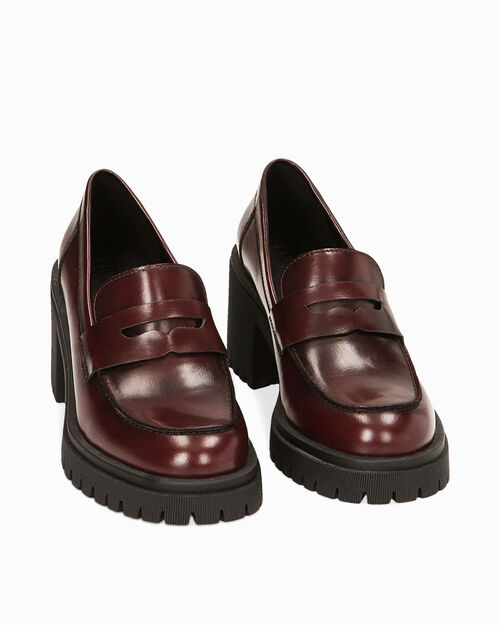 ZAPATOS MOCASIN SINTETICO EROSIONADA BOR, BURGUNDY