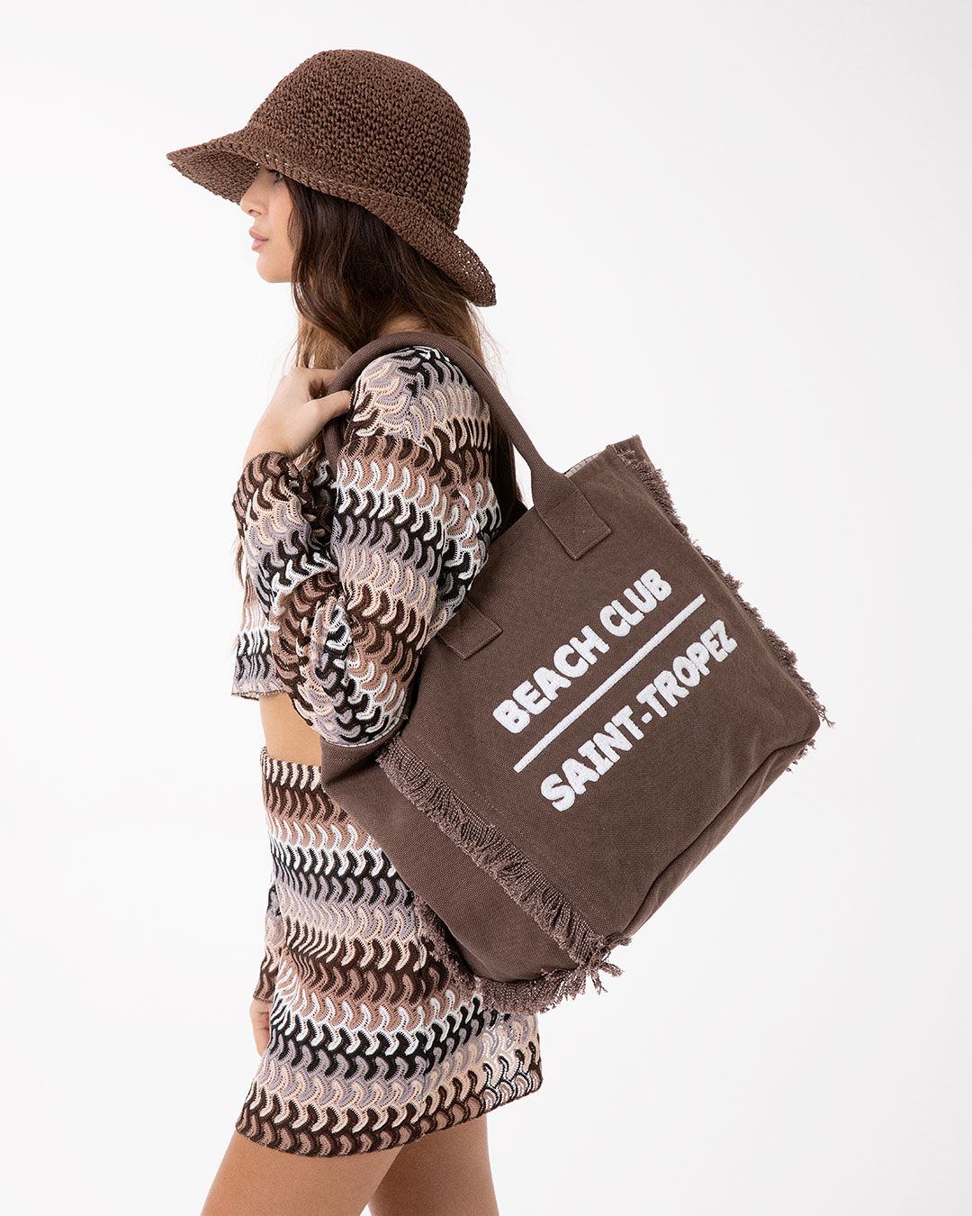 Borsa canvas testa di moro a spalla