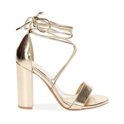 Sandalias con tacón doradas de laminado, Primadonna, 232760851LMOROG036, 001a