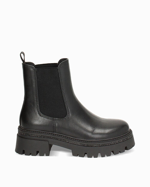 Beatles neri con tacco in gomma di 6 cm, BLACK