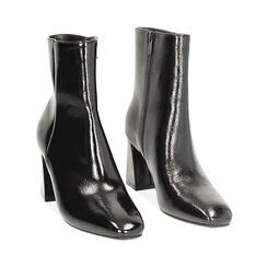Botines negros en charol con tacón de 7,5 cm, Primadonna, 264943781NPNERO035, 003 preview
