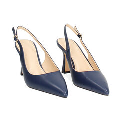 Décolleté slingback donna blu, tacco 8 cm, Primadonna, 254902503EPBLUE036, 003 preview