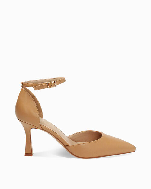 D&eacute;collet&eacute; open shank donna camel, tacco 7,5 cm, CAMEL