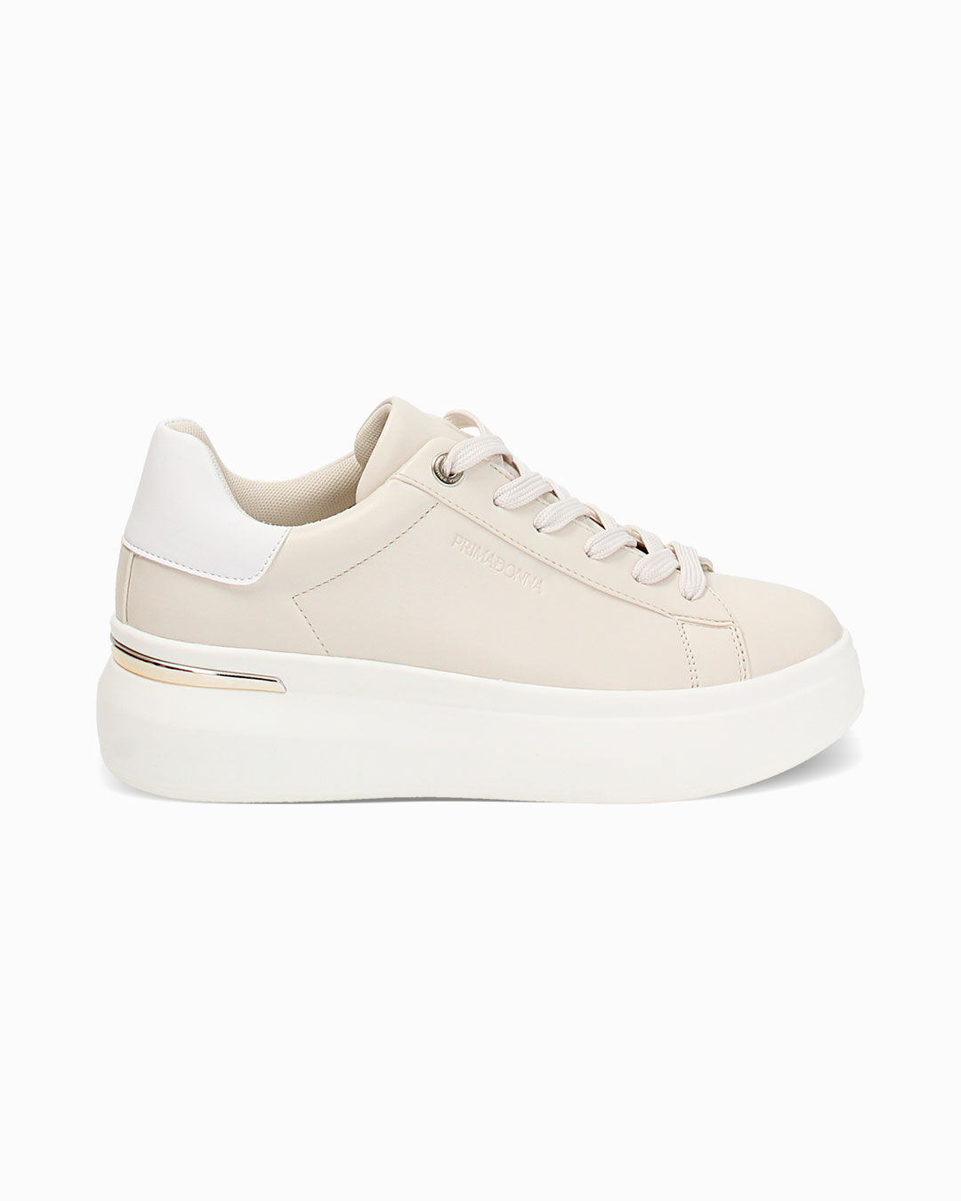 Sneakers beige con tacco 5,5 cm