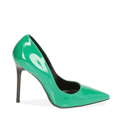 D&eacute;collet&eacute; verdi in vernice, tacco 11 cm , Primadonna, 20N296501VEVERD036, 001a
