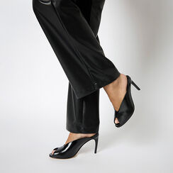 Mules open toe nere con tacco di 8,7 cm, Primadonna, 26M707009EUNERO035, 002a