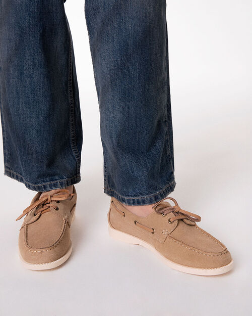 Stringate beige in camoscio, BEIGE