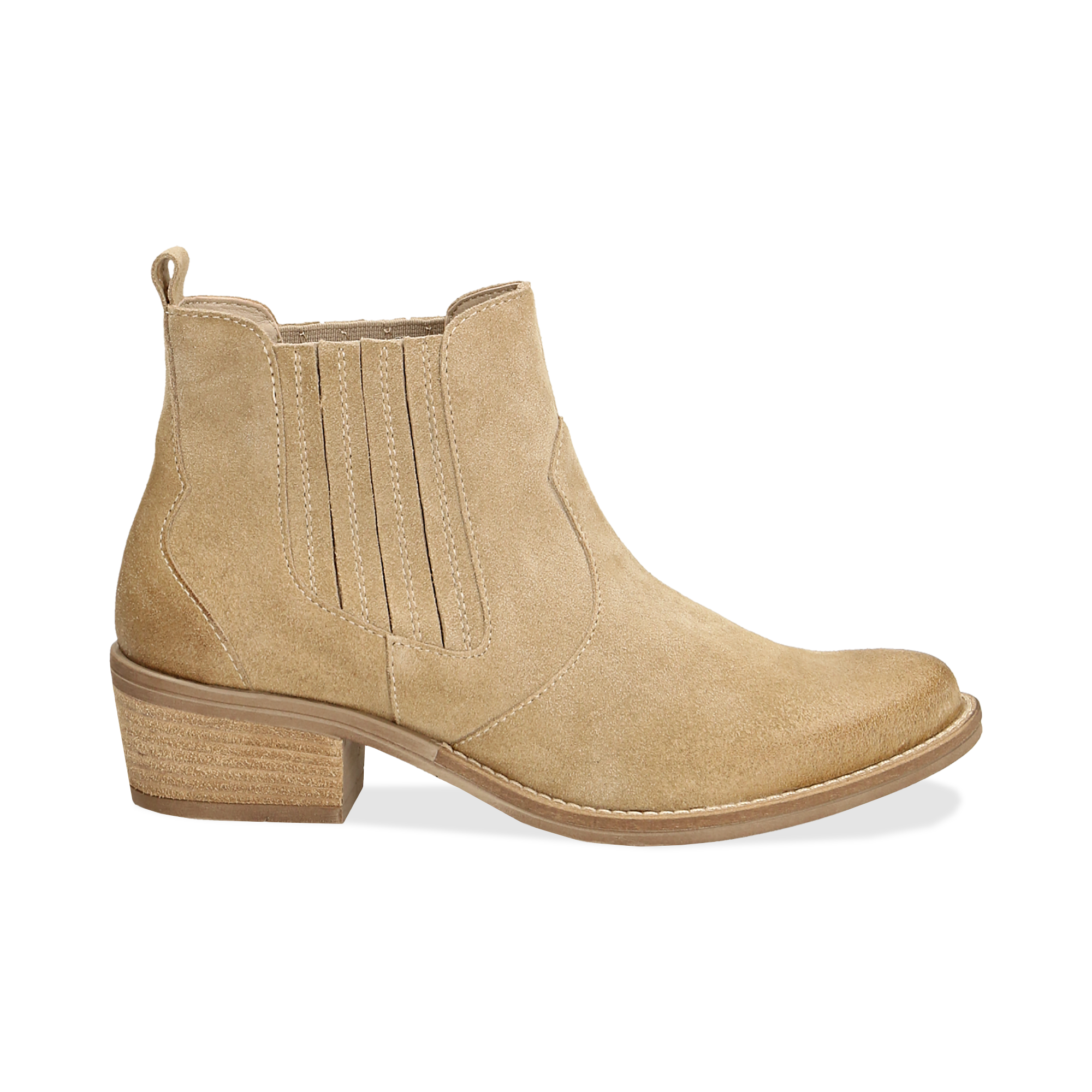 Stivali Donna Traforati Primaverili in Pelle Scamosciata Beige - KikkiLine