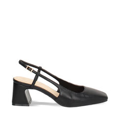 Décolleté slingback donna nere, tacco 5 cm, Primadonna, 252100420EPNERO035, 001a