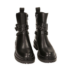Stivaletti bikers neri con catene, Primadonna, 220605940EPNERO035, 002 preview