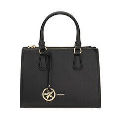 Bolso de mano negro con bandolera removible, Bolsos, 275701413EPNEROUNI, 001a