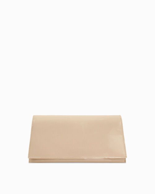 Pochette beige con tracolla removibile, BEIGE