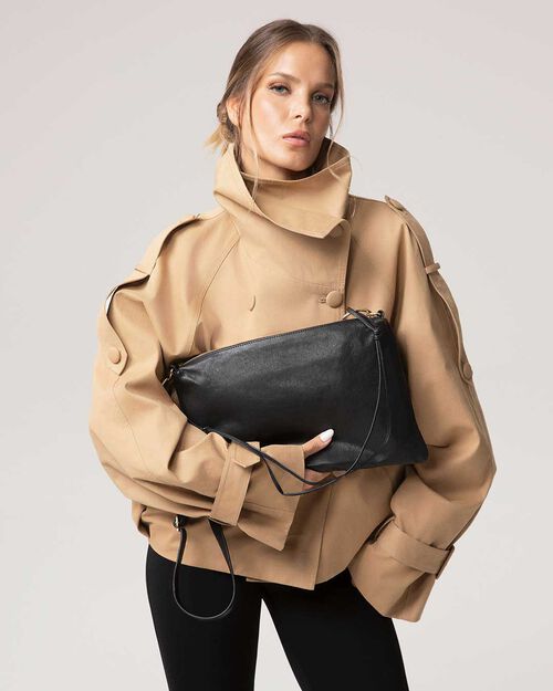 SACS SAC A MAIN PEAU NERO, BLACK