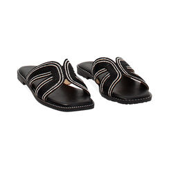 Sandalias planas de mujer negras de tela, Primadonna, 254959329TSNERO036, 003 preview