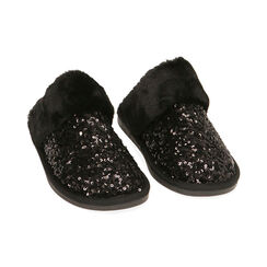 Pantofole nere in paillettes, Primadonna, 204702208PLNERO036, 002 preview