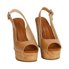 Sandali beige, zeppa 12 cm, Primadonna, 214907982EPBEIG035, 002 preview