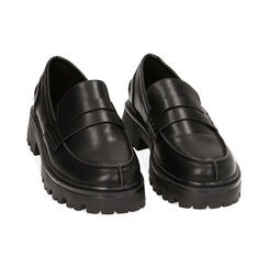 Mocassini chunky neri, suola 5 cm, Primadonna, 224954308EPNERO041, 002 preview