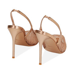 Décolleté slingback rosa oro in rete, Primadonna, 212179736EPRAOR035, 003 preview