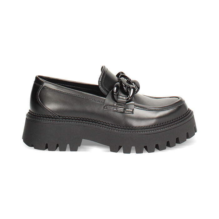 Mocasines negros con tacón de 5,5 cm para un estilo audaz., Primadonna, 260628920ABNERO035