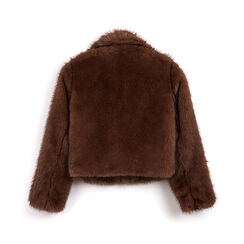 Cappotto corto in pelo sintetico marrone, Primadonna, 261902423FUMARRM, 003 preview